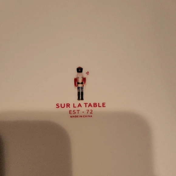 Sur La Table Nutcracker Dinner Plates with Red and Green Design - Picture 2 of 3